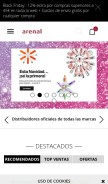 How arenal.com looks like on a mobile device such as an iPhone.