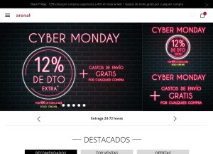 How arenal.com looks like on a tablet such as an iPad.