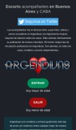 How argendivas.com looks like on a mobile device such as an iPhone.