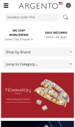 How argento.com looks like on a mobile device such as an iPhone.