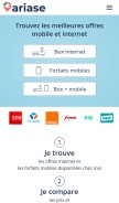 How ariase.com looks like on a mobile device such as an iPhone.