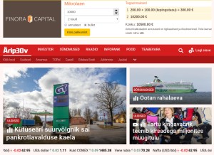 How aripaev.ee looks like on a tablet such as an iPad.
