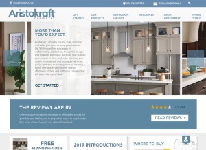 How aristokraft.com looks like on a tablet such as an iPad.