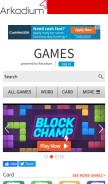 How arkadiumarena.com looks like on a mobile device such as an iPhone.
