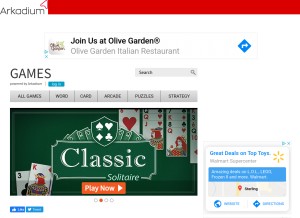 How arkadiumarena.com looks like on a tablet such as an iPad.