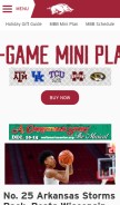 How arkansasrazorbacks.com looks like on a mobile device such as an iPhone.