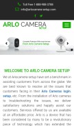 How arlocamera-setup.com looks like on a mobile device such as an iPhone.