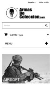 How armasdecoleccion.com looks like on a mobile device such as an iPhone.
