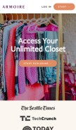 How armoire.style looks like on a mobile device such as an iPhone.