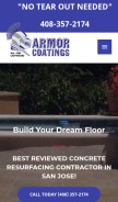 How armorcoatings.net looks like on a mobile device such as an iPhone.