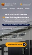 How armstrongsteel.com looks like on a mobile device such as an iPhone.