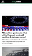 How armytimes.com looks like on a mobile device such as an iPhone.