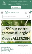 How aroma-zen.com looks like on a mobile device such as an iPhone.