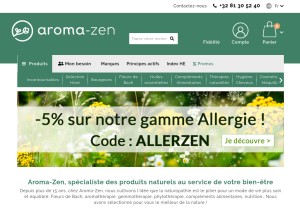 How aroma-zen.com looks like on a tablet such as an iPad.