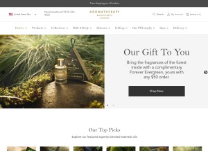 How aromatherapyassociates.com looks like on a tablet such as an iPad.