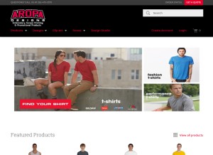 How aropadesigns.com looks like on a tablet such as an iPad.