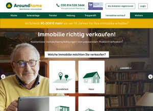 How aroundhome.de looks like on a tablet such as an iPad.