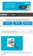 How arpem.com looks like on a mobile device such as an iPhone.