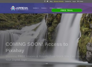 How arreya.com looks like on a tablet such as an iPad.
