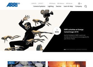 How arri.com looks like on a tablet such as an iPad.