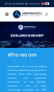 How arrowhitech.com looks like on a mobile device such as an iPhone.