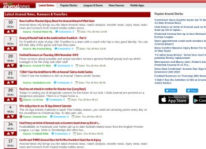 How arsenalnews.net looks like on a tablet such as an iPad.