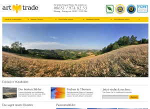 How art-trade.de looks like on a tablet such as an iPad.