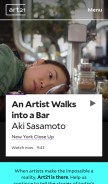 How art21.org looks like on a mobile device such as an iPhone.