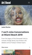 How artbasel.com looks like on a mobile device such as an iPhone.