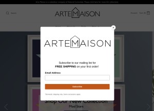 How artemaison.com looks like on a tablet such as an iPad.