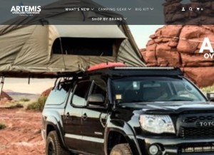 How artemisoverland.com looks like on a tablet such as an iPad.