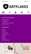 How artflakes.com looks like on a mobile device such as an iPhone.