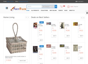 How artfuzz.com looks like on a tablet such as an iPad.
