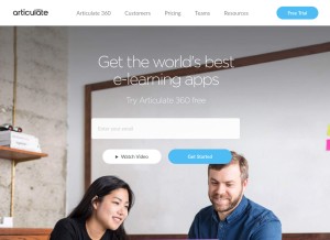 How articulate.com looks like on a tablet such as an iPad.