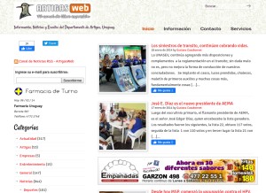 How artigasweb.com looks like on a tablet such as an iPad.