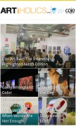 How artiholics.com looks like on a mobile device such as an iPhone.