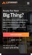 How artimization.com looks like on a mobile device such as an iPhone.