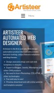 How artisteer.com looks like on a mobile device such as an iPhone.