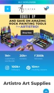 How artistro.com looks like on a mobile device such as an iPhone.
