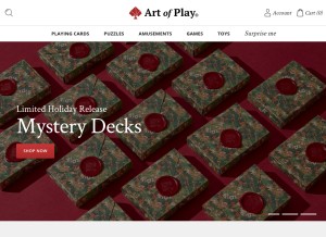 How artofplay.com looks like on a tablet such as an iPad.