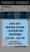 How artspace.com looks like on a mobile device such as an iPhone.