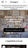 How artsper.com looks like on a mobile device such as an iPhone.