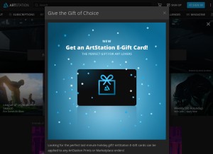 How artstation.com looks like on a tablet such as an iPad.