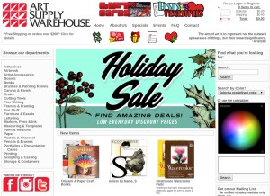 How artsupplywarehouse.com looks like on a tablet such as an iPad.