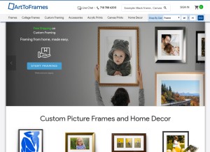 How arttoframe.com looks like on a tablet such as an iPad.