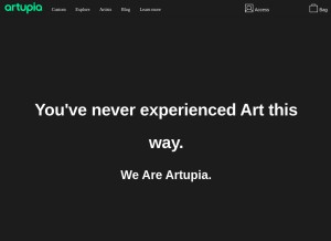 How artupia.com looks like on a tablet such as an iPad.