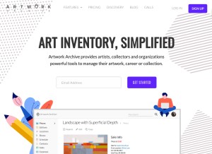 How artworkarchive.com looks like on a tablet such as an iPad.