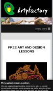How artyfactory.com looks like on a mobile device such as an iPhone.