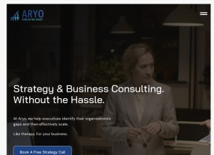 How aryocg.com looks like on a tablet such as an iPad.