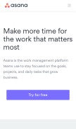 How asana.com looks like on a mobile device such as an iPhone.